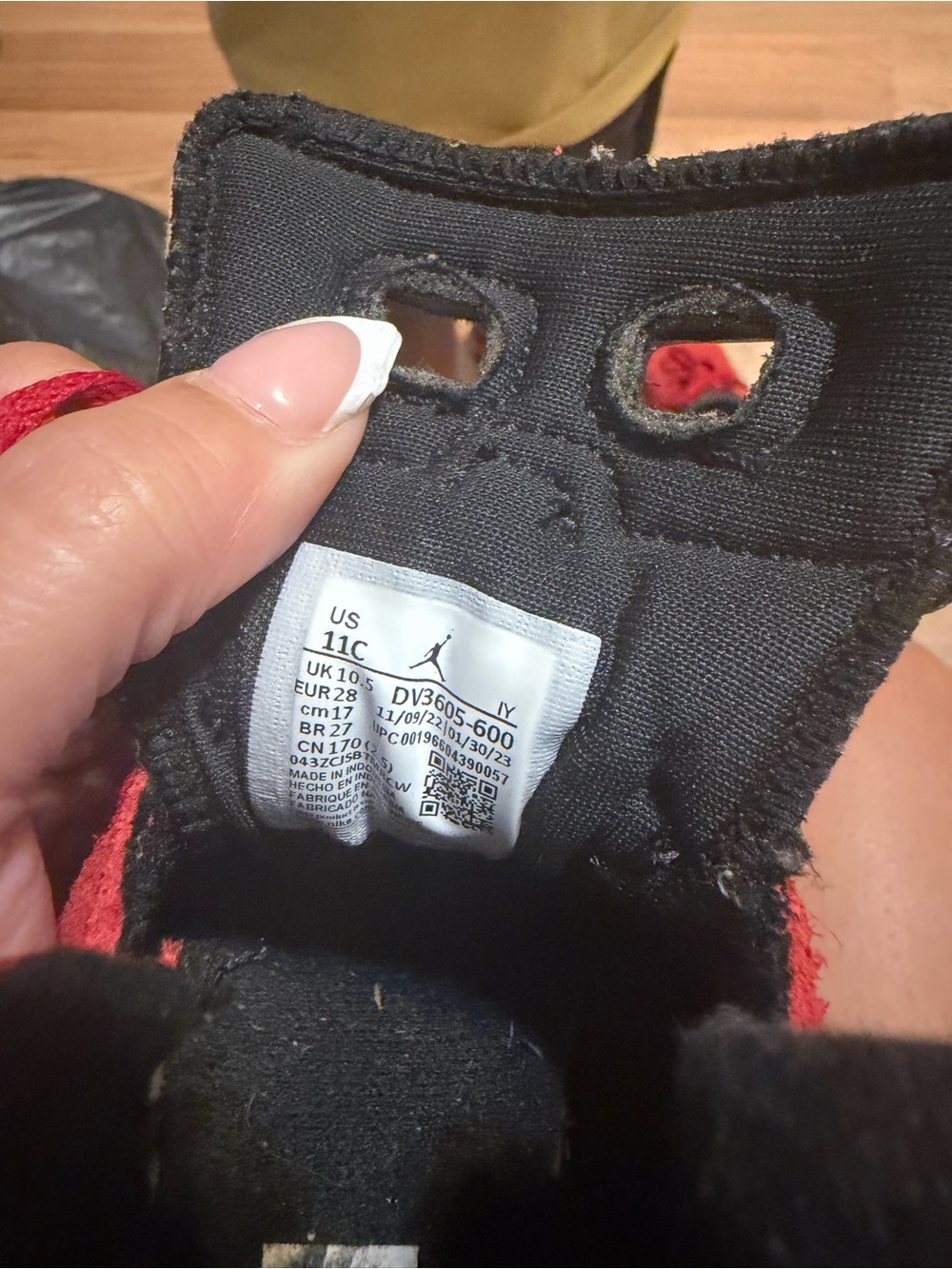 Jordan Kids Red Suede High-Top Sneakers - Picture 5 of 5